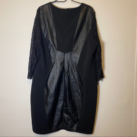 ✨asos curve black leather and lace 3/4 sleeve dress✨ - Picture 5 of 10